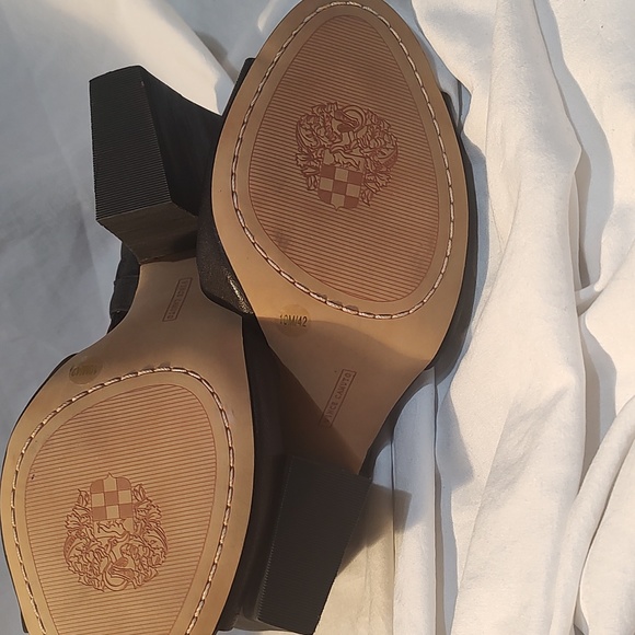 New Vince Camuto leather peep toe slingback block heel sandals - Picture 7 of 9